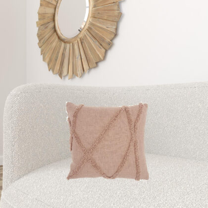 Boho Chic Blush Textured Lines Throw Pillow