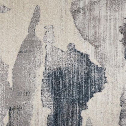 2' X 3' Ivory Blue And Pink Abstract Stain Resistant Area Rug