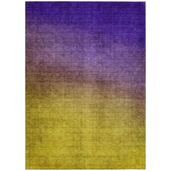 9' X 12' Purple Gold And Blue Ombre Washable Indoor Outdoor Area Rug