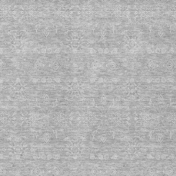 5' X 8' Silver Gray And Ivory Floral Washable Indoor Outdoor Area Rug