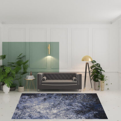 8' x 10' Light Blue Abstract Power Loom Distressed Area Rug
