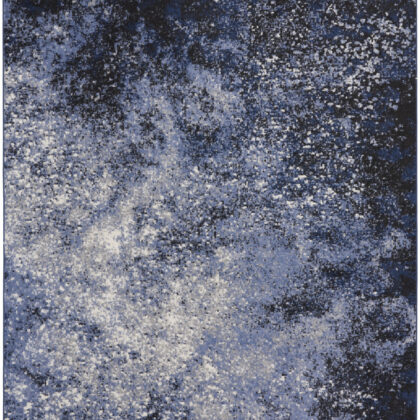 8' x 10' Light Blue Abstract Power Loom Distressed Area Rug