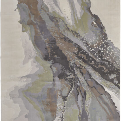 12' x 15' Green and Brown Abstract Power Loom Area Rug