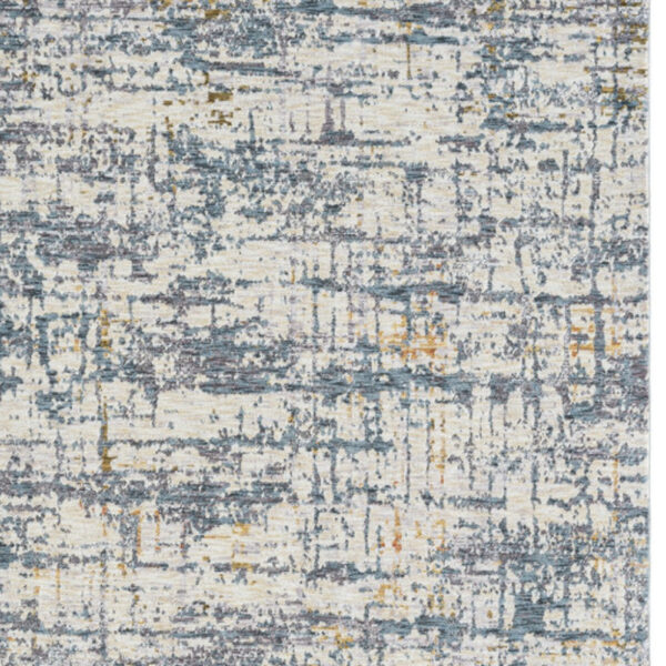 5' x 8' Blue and Ivory Abstract Area Rug