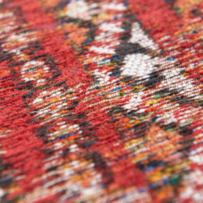 9' X 13' Red and Gray Oriental Non Skid Area Rug