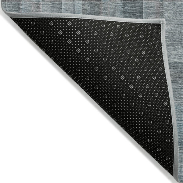 2' X 3' Teal Plaid Washable Non Skid Indoor Outdoor Area Rug