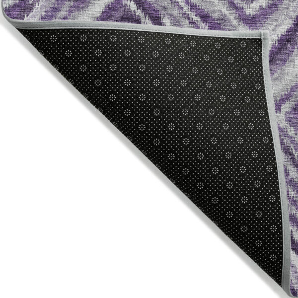 10' X 14' Purple Lavender And Gray Geometric Washable Indoor Outdoor Area Rug
