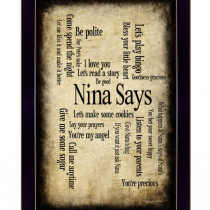Nina Says 4 Black Framed Print Wall Art