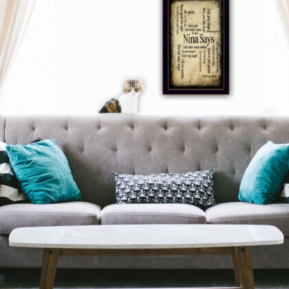 Nina Says 4 Black Framed Print Wall Art