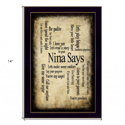 Nina Says 4 Black Framed Print Wall Art