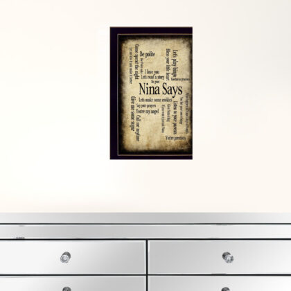 Nina Says 4 Black Framed Print Wall Art