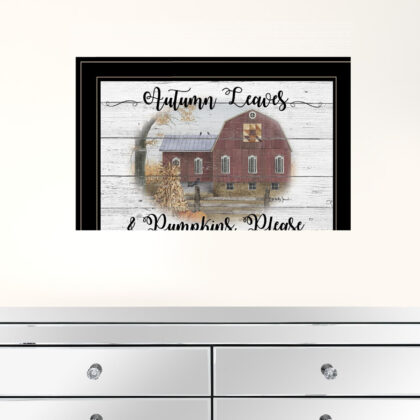 Autumn Leaves 3 Black Framed Print Wall Art