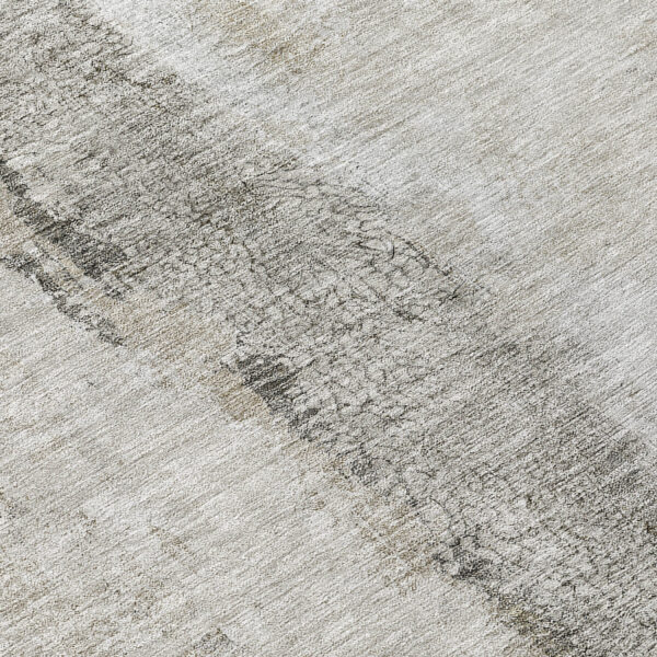 8' Taupe Beige And Gray Round Abstract Washable Indoor Outdoor Area Rug