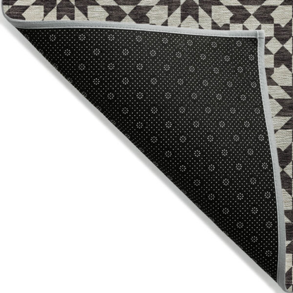 10' X 14' Charcoal Silver And Copper Floral Medallion Washable Indoor Outdoor Area Rug