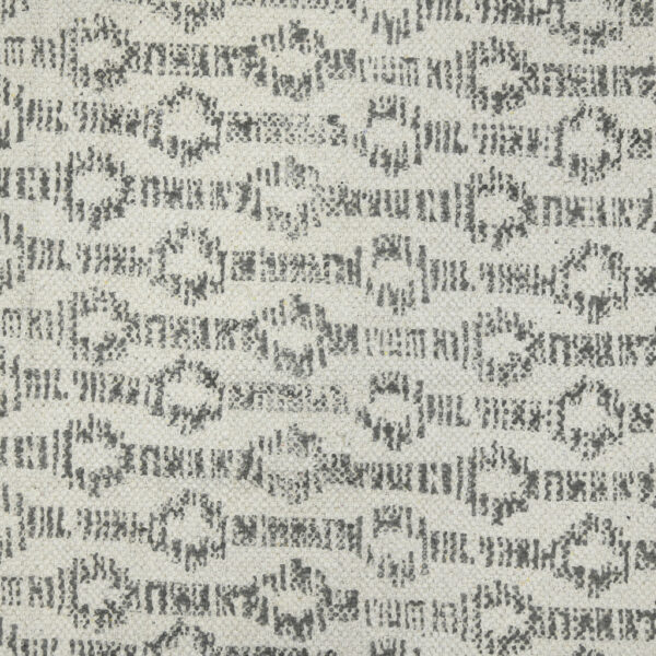 2' x 3' Gray and Ivory Geometric Flatweave Handmade Distressed Area Rug with Fringe