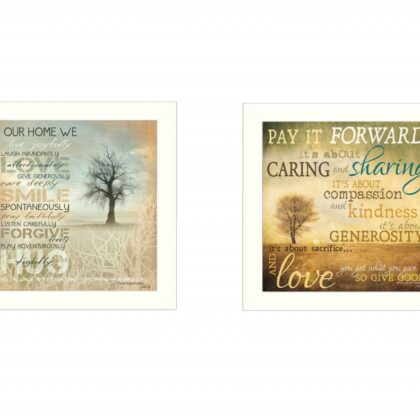 Set Of Two Meaning 1 White Framed Print Wall Art