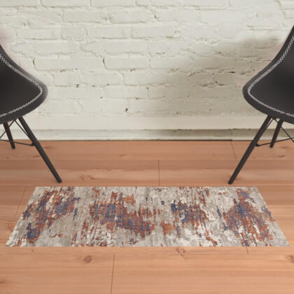 2' x 3' Beige Abstract Power Loom Area Rug