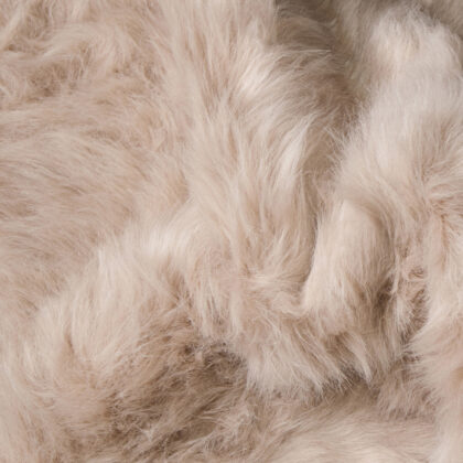 4' X 6' Taupe Faux Fur Washable Non Skid Area Rug