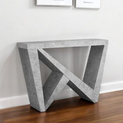 47" Gray Abstract Console Table