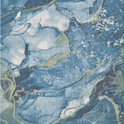 5' X 8' Teal Blue Abstract Dhurrie Area Rug