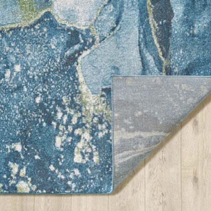5' X 8' Teal Blue Abstract Dhurrie Area Rug
