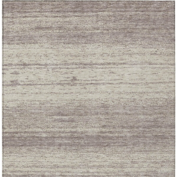 9' X 12' Taupe And Beige Striped Washable Indoor Outdoor Area Rug