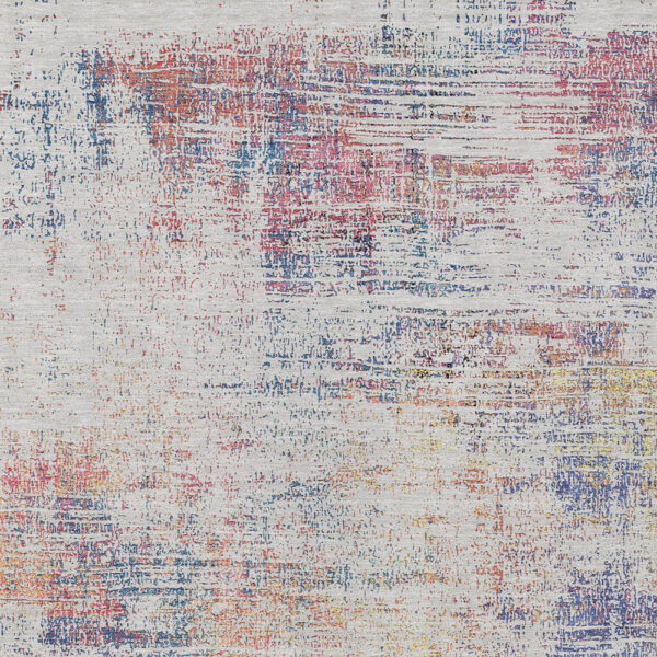 3' X 5' Ivory Orange And Blush Abstract Washable Indoor Outdoor Area Rug