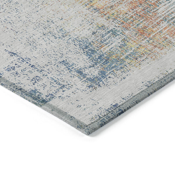 3' X 5' Ivory Orange And Blush Abstract Washable Indoor Outdoor Area Rug