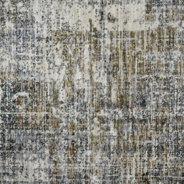 9' x 12' Gray and Orange Abstract Power Loom Area Rug