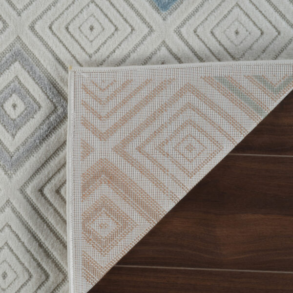 8' X 10' Cream and Beige Geometric Distressed Indoor Outdoor Area Rug