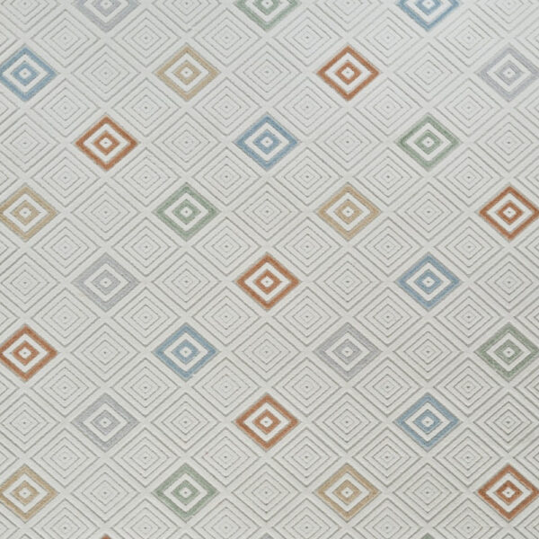 8' X 10' Cream and Beige Geometric Distressed Indoor Outdoor Area Rug