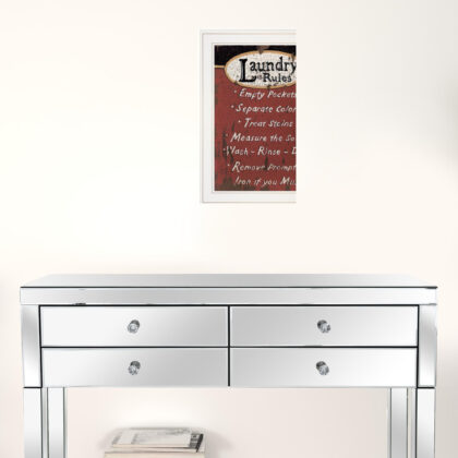 Laundry Rules 3 White Framed Print Laundry Wall Art
