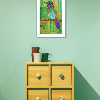 Purple Throated Mountain Gem White Framed Print Wall Art