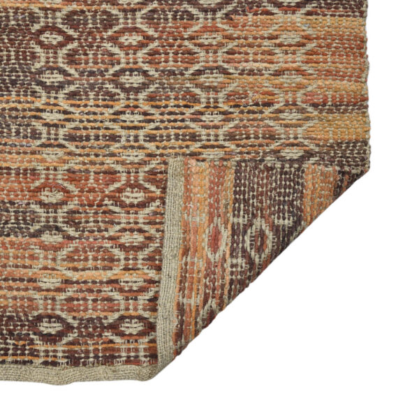 2' x 3' Brown and Red Geometric Flatweave Handmade Area Rug