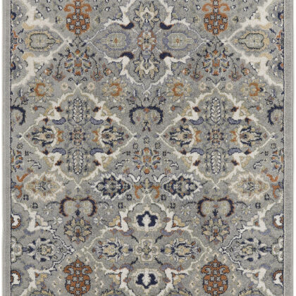 4' x 6' Green and Ivory Floral Power Loom Area Rug