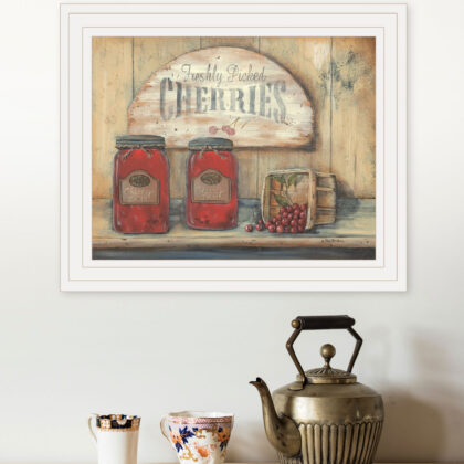 CHERRY JAM 3 White Framed Print Wall Art