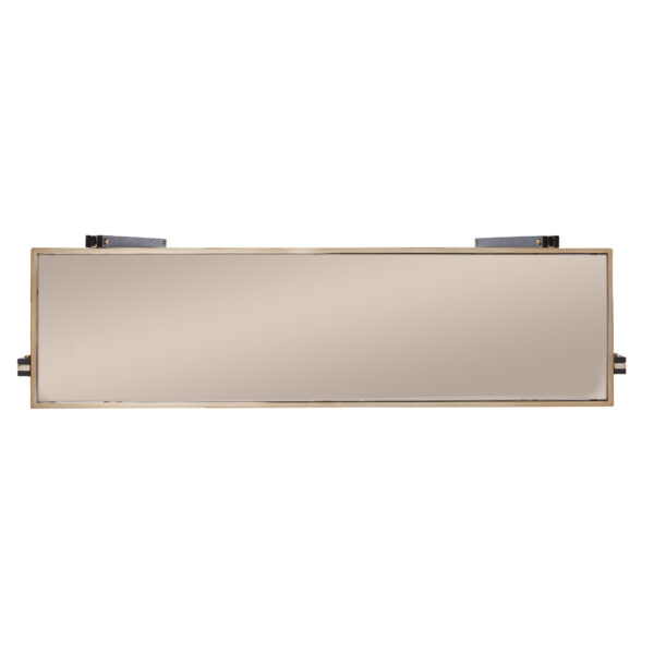 50" Smoky Black and Champagne Mirrored Glass Console Table With Shelf