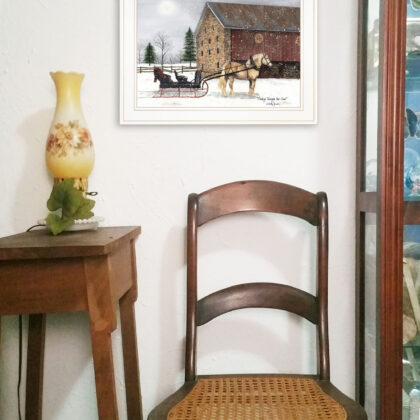 Dashing Through The Snow 1 White Framed Print Wall Art