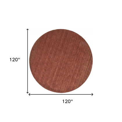 10' Orange And Red Round Wool Hand Woven Stain Resistant Area Rug