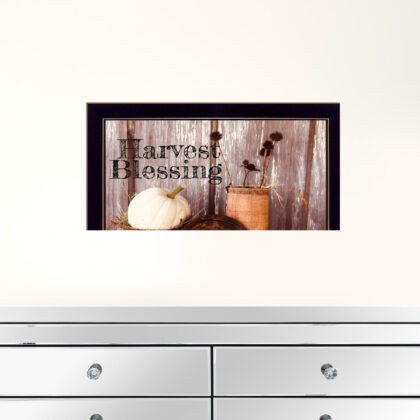 Harvest Blessings 3 Black Framed Print Kitchen Wall Art