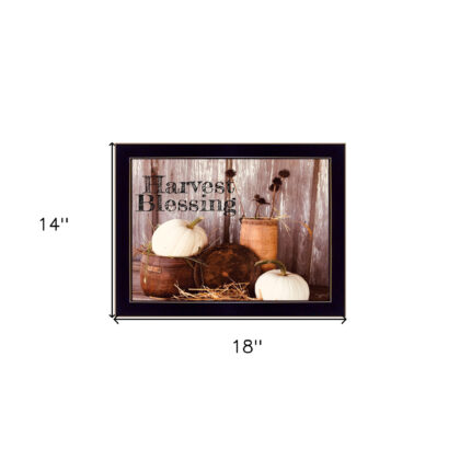 Harvest Blessings 3 Black Framed Print Kitchen Wall Art