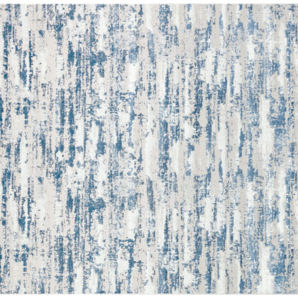 8' x 11' Navy Blue Abstract Washable Non Skid Area Rug