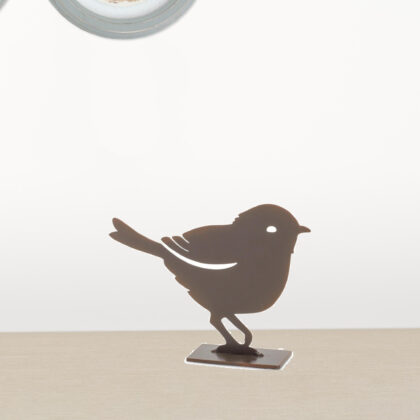 Set Of Four 6" Brown Metal Bird Bird Figurine