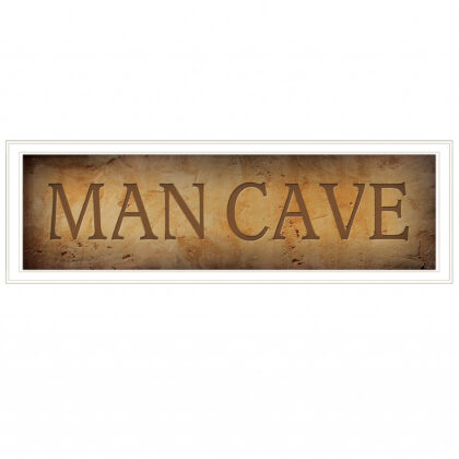 Man Cave 3 White Framed Print Wall Art