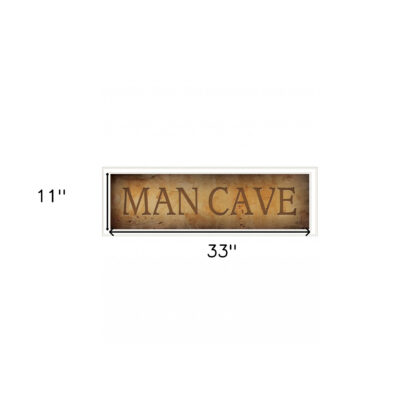 Man Cave 3 White Framed Print Wall Art