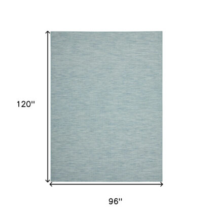 8' X 10' Aqua Indoor Outdoor Area Rug