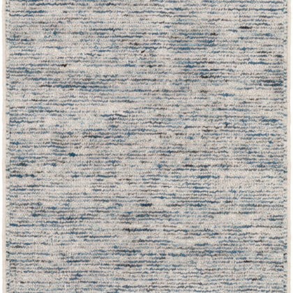 20' Blue and Ivory Wool Hand Loomed Runner Rug