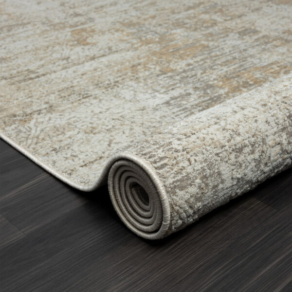 2' X 10' Gray Damask Distressed Runner Rug