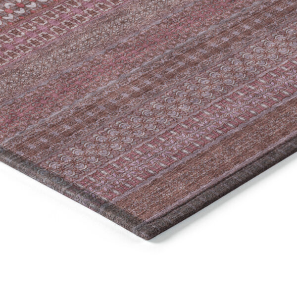 9' X 12' Merlot Striped Washable Non Skid Indoor Outdoor Area Rug