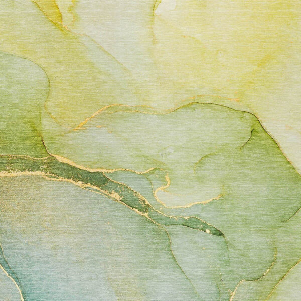 3' X 5' Green Abstract Washable Non Skid Indoor Outdoor Area Rug